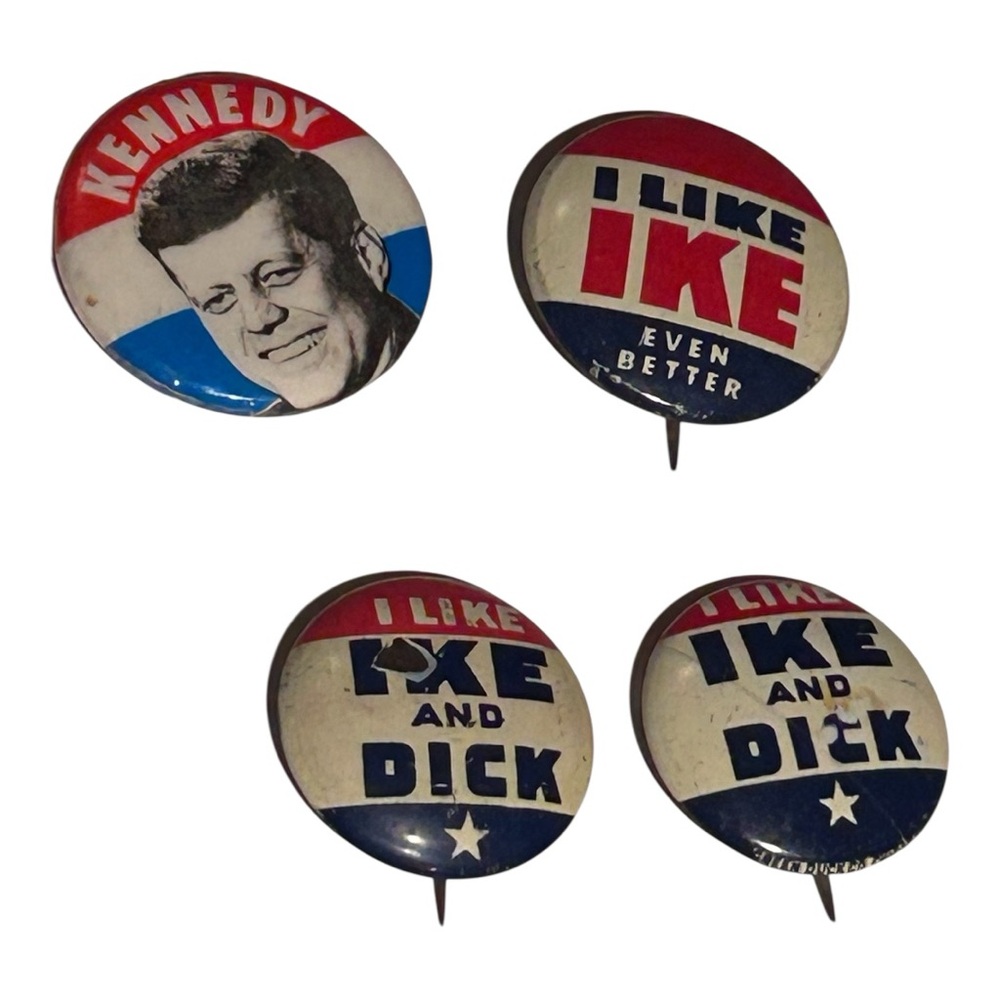 Vintage  “Dwight D. Eisenhower” era campaign pins set of 4